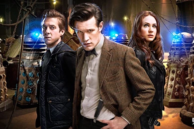 Matt Smith Dalek Karen Gillan Amy Pond Eleventh Doctor Doctor Who ...