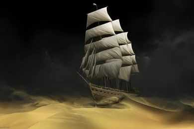 Wallpapers Pirate Ship Nature Pirates Sand Desert In The Fantasy D ...