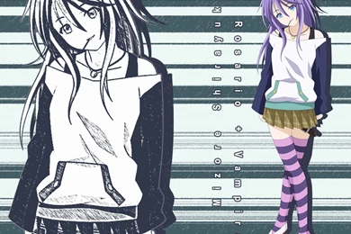 Rosario To Vampire Shirayuki Mizore Striped Legwear Wallpapers ...