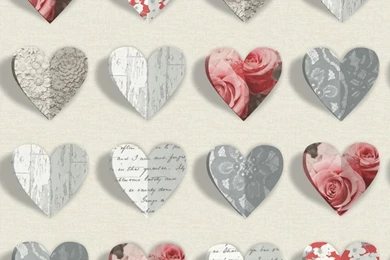 Arthouse Olivia Heart Pattern Rose Flower Wood Floral Wallpapers 669702