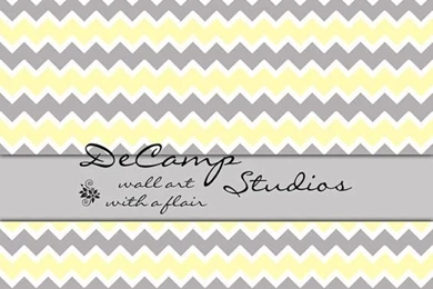 YELLOW GREY GRAY Chevron Wallpapers Border Wall Decal Baby Girl Boy ...