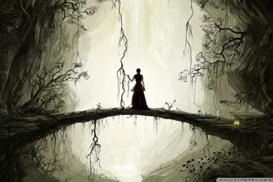 Natural Bridge Painting HD Desktop Wallpapers : Widescreen : High ...