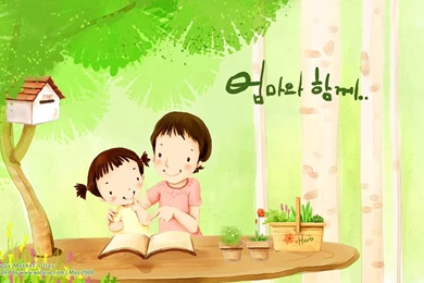 Sweet & Cute Illustration Of Family Love 1280x800 NO.20 Desktop ...