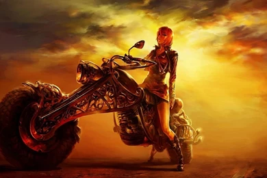 1366x768 Girl Bike Art Wallpapers