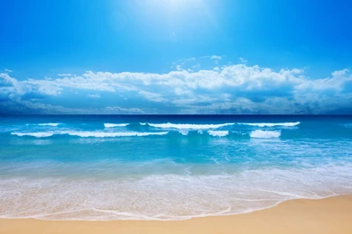 Beaches: Blue Ocean Sky Nature Tropical Beaches Desktop Backgrounds ...