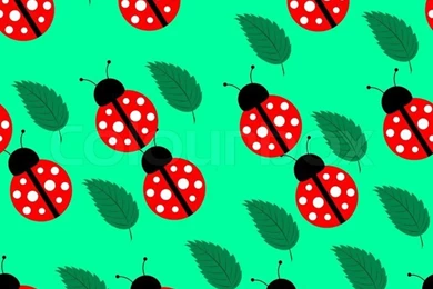 Seamless Backgrounds With Leaves And Ladybird For Your Design ...