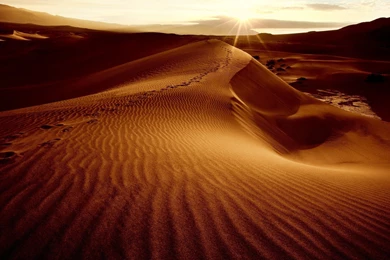 Desert Sand Dunes Dunes Sun Sky Landscape Wallpapers
