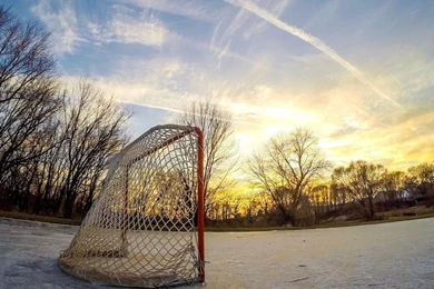Sunset On The Pond After A Little Hockey This Evening. : Gopro