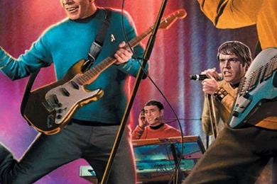 Star Trek Crew Playing Instruments iPhone 5 Wallpapers