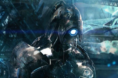 Full HD Wallpapers Mass Effect Robot Geth Ruin Ai Art, Desktop ...