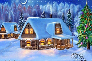 Download Wallpapers 1280x720 House, Fur tree, Snow, Winter, New ...