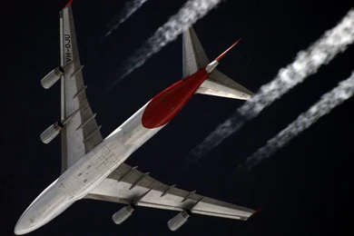 Aircraft Airliners Contrails Boeing 747 Wallpapers