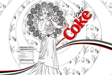 Art Nouveau Diet Coke Bottle By LindaJV On DeviantArt