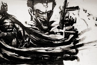 Batman Joker Dark Knight Oil Painting Comics Art Artistic Black ...