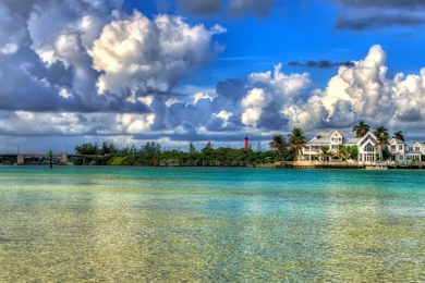 Houses: Gorgeous Mansion Lagoon Hdr Laggon Clouds Bridge ...