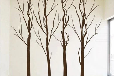 Modern Home Design With Tree Wall Mural Stickers   Wallpapers Mural ...