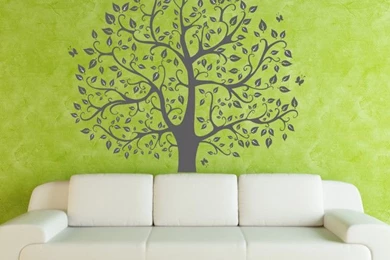 Tree Wall Decals Children Nature Green Tree Wall Mural Nursery ...