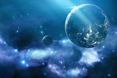 1366x768 Painted Planets Wallpapers