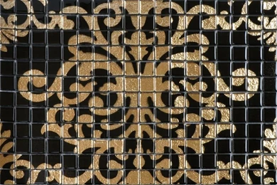 Crystal Glass Tile Black Puzzle Mosaic Tile