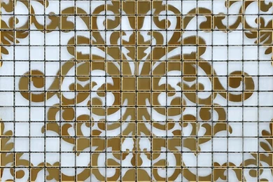 Crystal Glass Tile Golden Mosaic Pattern Design Interior Wall ...