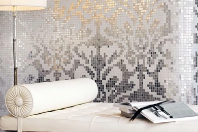 Glass Mosaic Tile Patterns Silver And Cream White Wallpapers ...
