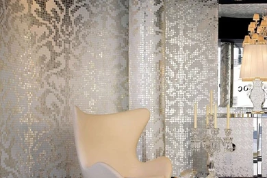 Glass Mosaic Tile Patterns Silver And Cream White Wallpapers ...