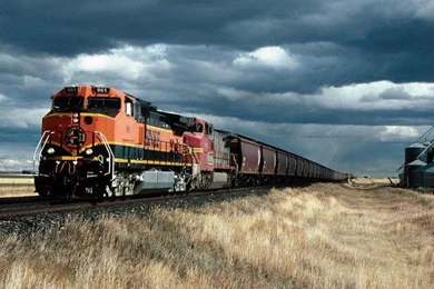Two Diesel Locomotives For A Very Long Train Of Burlington ...