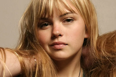 Aimee Teegarden With Her Hands On Her Neck Wallpapers