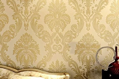 Aliexpress.com : Buy European Damask Wallpapers Pvc Flocking Floral ...