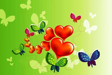 Hearts And Butterflies Backgrounds
