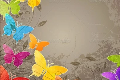 Stock Vector   GraphicRiver Butterflies And Floral Ornament ...