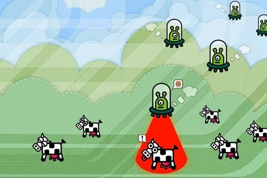 Cow Abduction, Vector, Art, Aliens, Ufo, Minimalistic, 1920x1080 ...