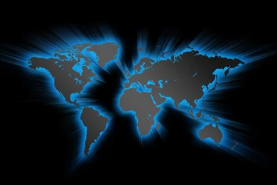 Blue Glowing World Map