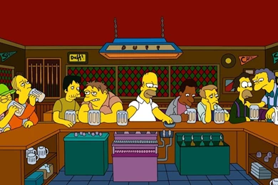 Homer With Friends In A Bar At Moe Wallpapers And Images ...