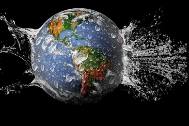 Download Wallpapers 1920x1080 Globe, Earth, Splash, Water Full HD ...