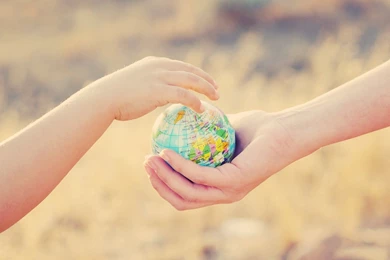 Hands, Girl, Kid, Globe, Take, Miscellanea, Field, Wallpapers
