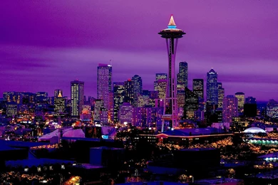 Download Wallpapers Seattle By Night, Washington, USA (3200 X 1200 ...