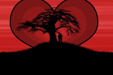 Lovers At Love Tree Wallpapers