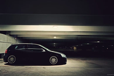 Download 1920x1080 Black Volkswagen Golf Stance Sideview Wallpapers