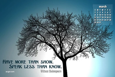 Desktop, March, Wallpapers, Calendars, Calendar, Tree (