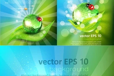Creative Green Natural Backgrounds – Vector Material