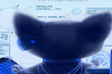 Download Wallpapers 2560x1024 Cat, Computer, Blue, Screen, Keyboard ...