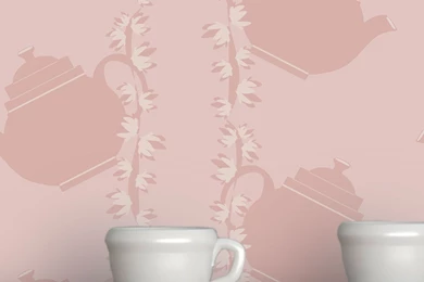 Floral Teapot (pink) Wallpapers   ATADesignsATADesigns