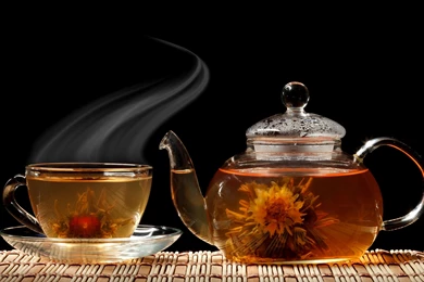Download Wallpapers 3840x2400 Tea, Cup, Teapot, Flowers, Aroma ...