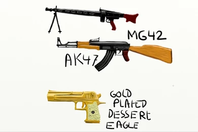 Collection Of Weapons, Mg42, Ak47, Golden Deagle By Tom4everlord ...