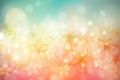 Flowers Backgrounds In Bokeh Style Vector
