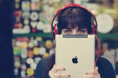 Hi tech, Girl, Headphones, Ipad, Apple, Photo Vintage, Hd Wallpapers