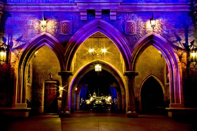 Gothic Archways The Backside Of Sleeping Beauty Castle Wallpapers