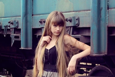 Download Russian Girl Near The Train Wallpapers For IPad