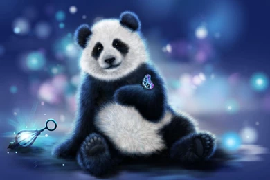 Cute Panda And Butterfly Wallpapers HD